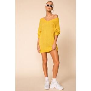 Revolve Superdown Noura Sweater Dress Marigold Size Medium